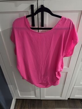 Libian Hot Pink Short Sleeve Blouse